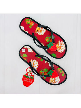 Strawberry Shortcake Women's Flip Flops Rubber Thong Sandals Summer Twee Sz 7-8